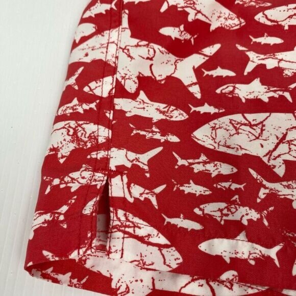 Vineyard Vines Men's size Large Red Bathing Suit Shorts Liner Bonefish Pockets - Picture 10 of 16